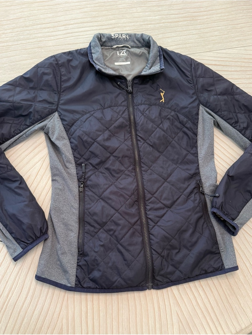 Cutter & Buck Black Quilted Jacket with Gray Side Panels